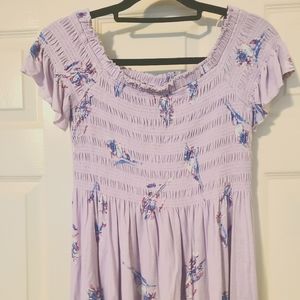 Lilac Off-The-Shoulder Maternity Top